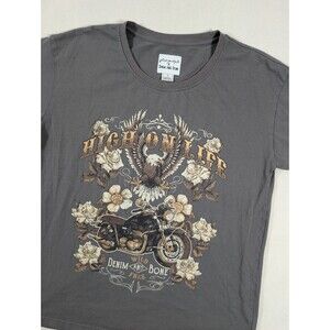 Free People x Denim and Bone High On Life SS Tee Gray Large